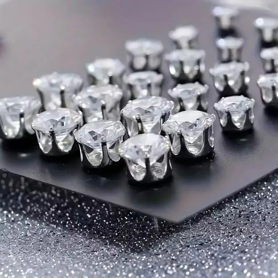 Sparkling Gemstone Stud Earrings