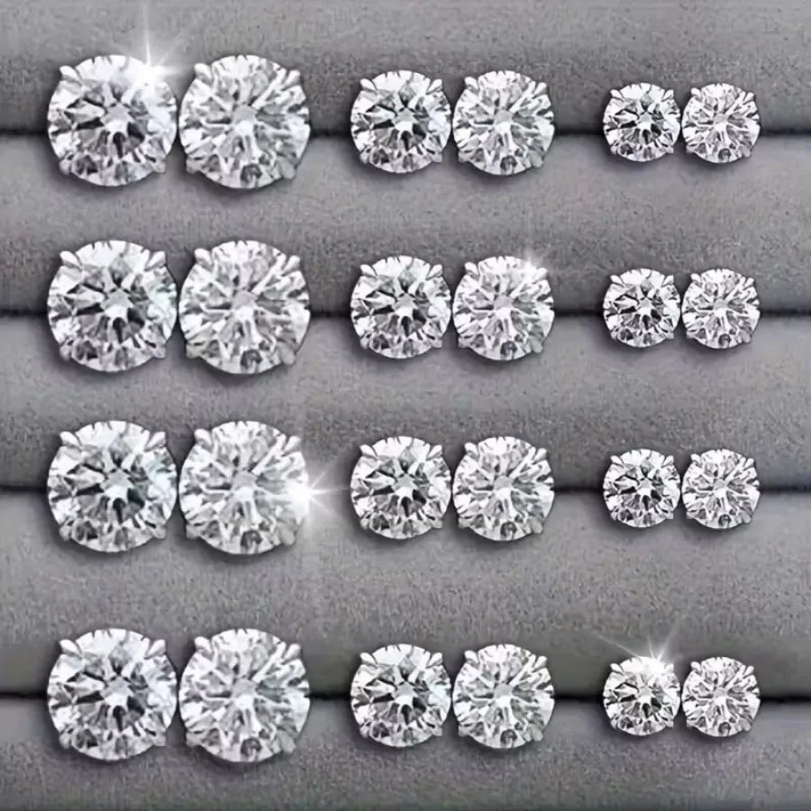 Sparkling Gemstone Stud Earrings