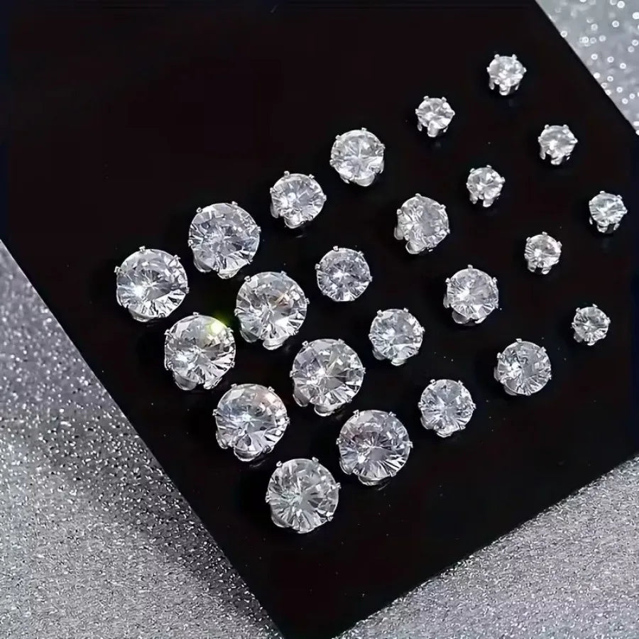 Sparkling Gemstone Stud Earrings