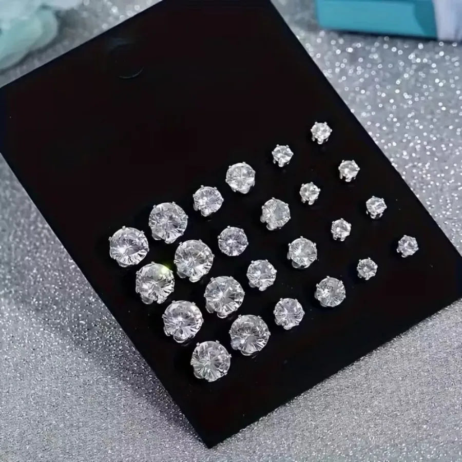 Sparkling Gemstone Stud Earrings
