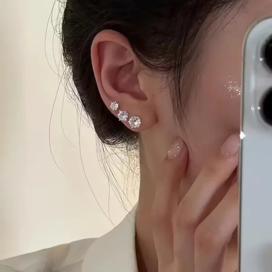 Sparkling Gemstone Stud Earrings