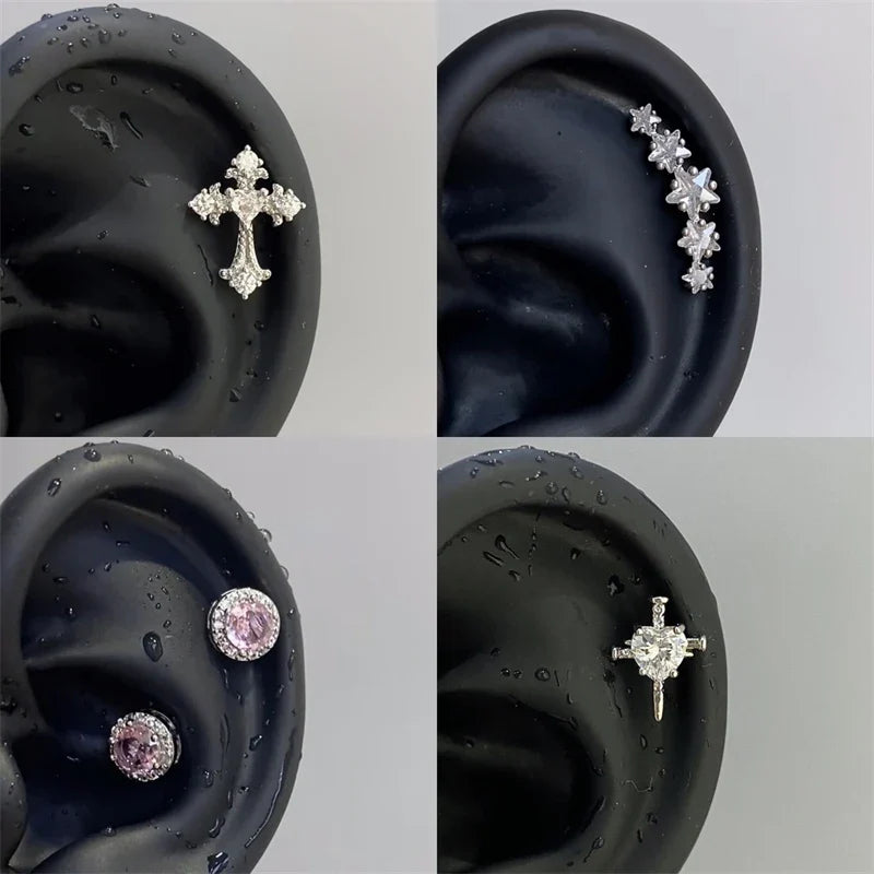 Shiny Cross Earrings