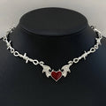 Gothic Barbed Wire Heart Choker