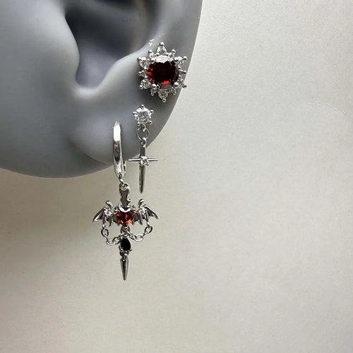 Chic Heart Wing Drop Earrings